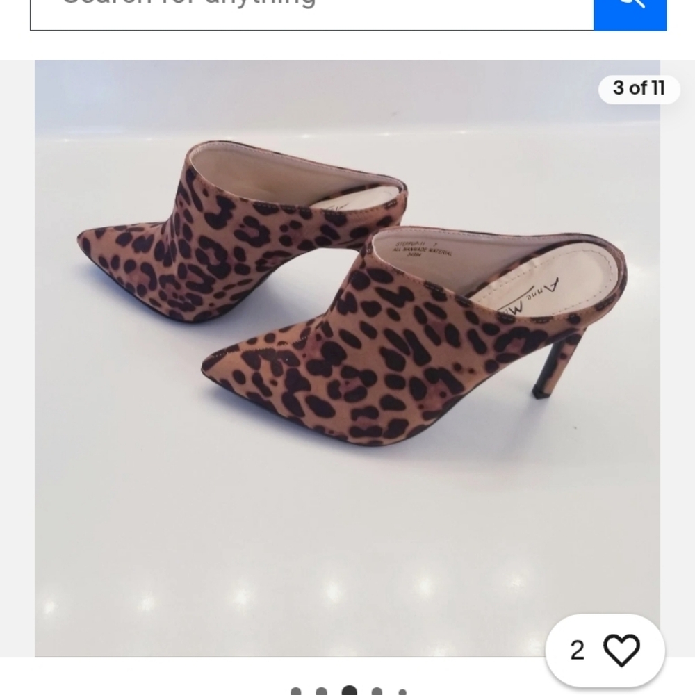Anne Michelle Brown Leopard Print Mules